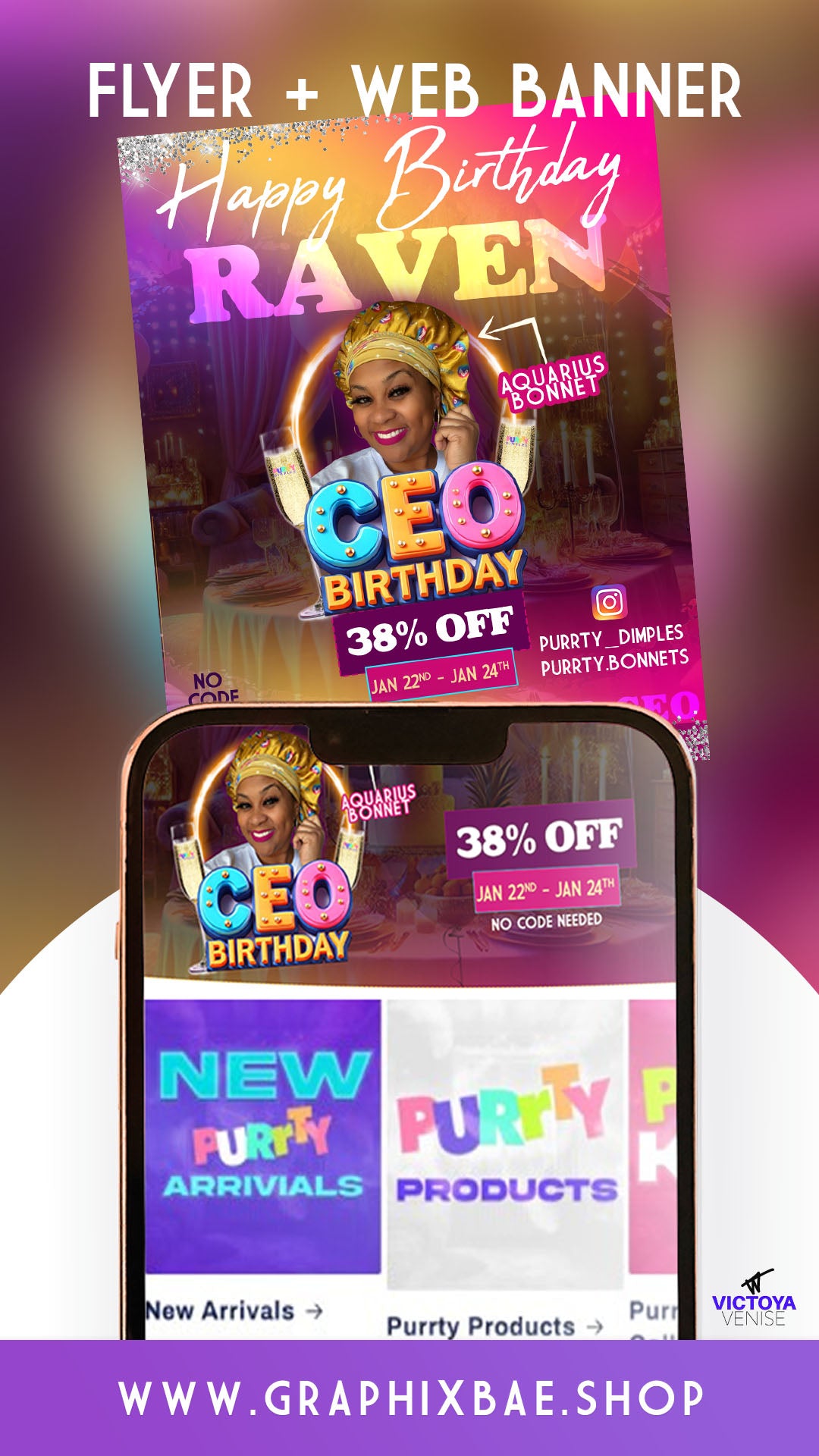 Custom Flyer & Web Banner Design Services | Stand Out with Designs by V
