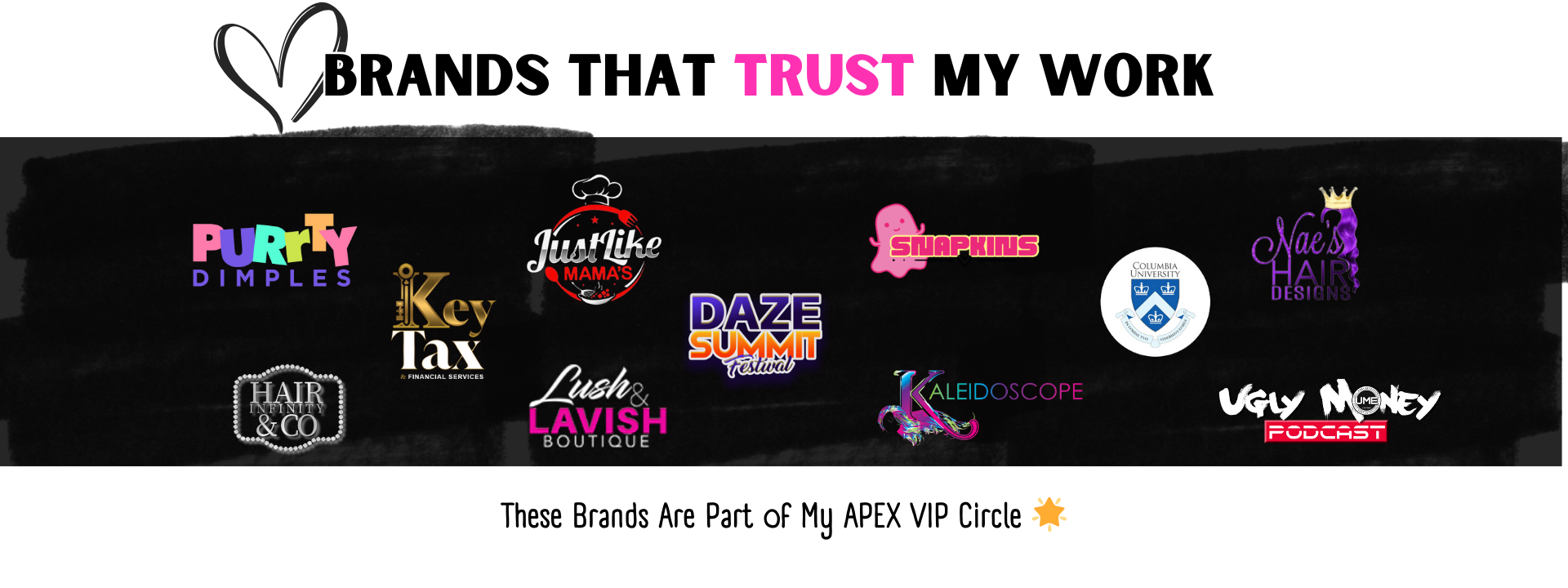 brands that trust my work banner