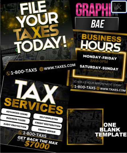 Tax Flyer 8 PACK BLK & GOLD