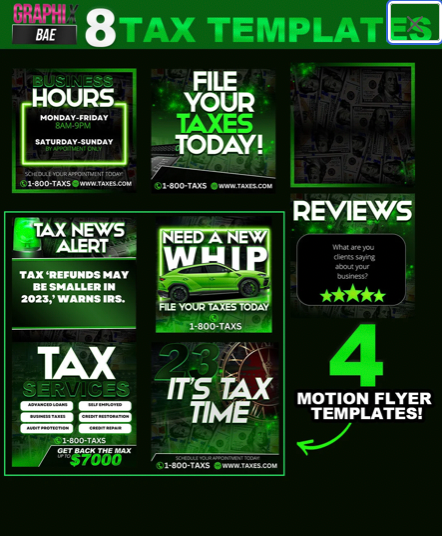 Tax Flyer 8 PACK GREEN