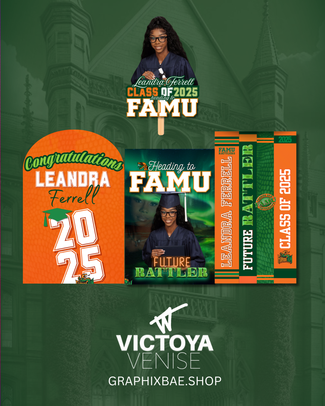 FAMU Graduation Party Prop Bundle | Graduation Standees  | Class of 2025 | Graduation Party Props | Red & Black Graduation Standee Template