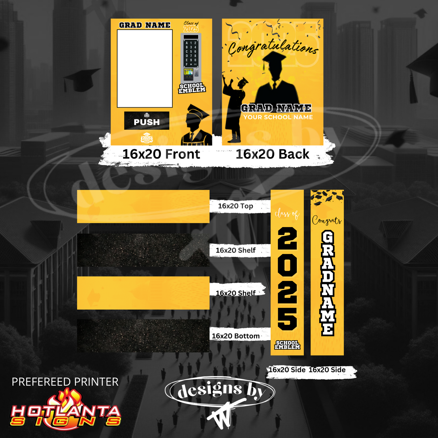 Custom Graduation Vending Machine | Graduation Standees  | Class of 2025 | Graduation Party Props | Canva Graduation Template