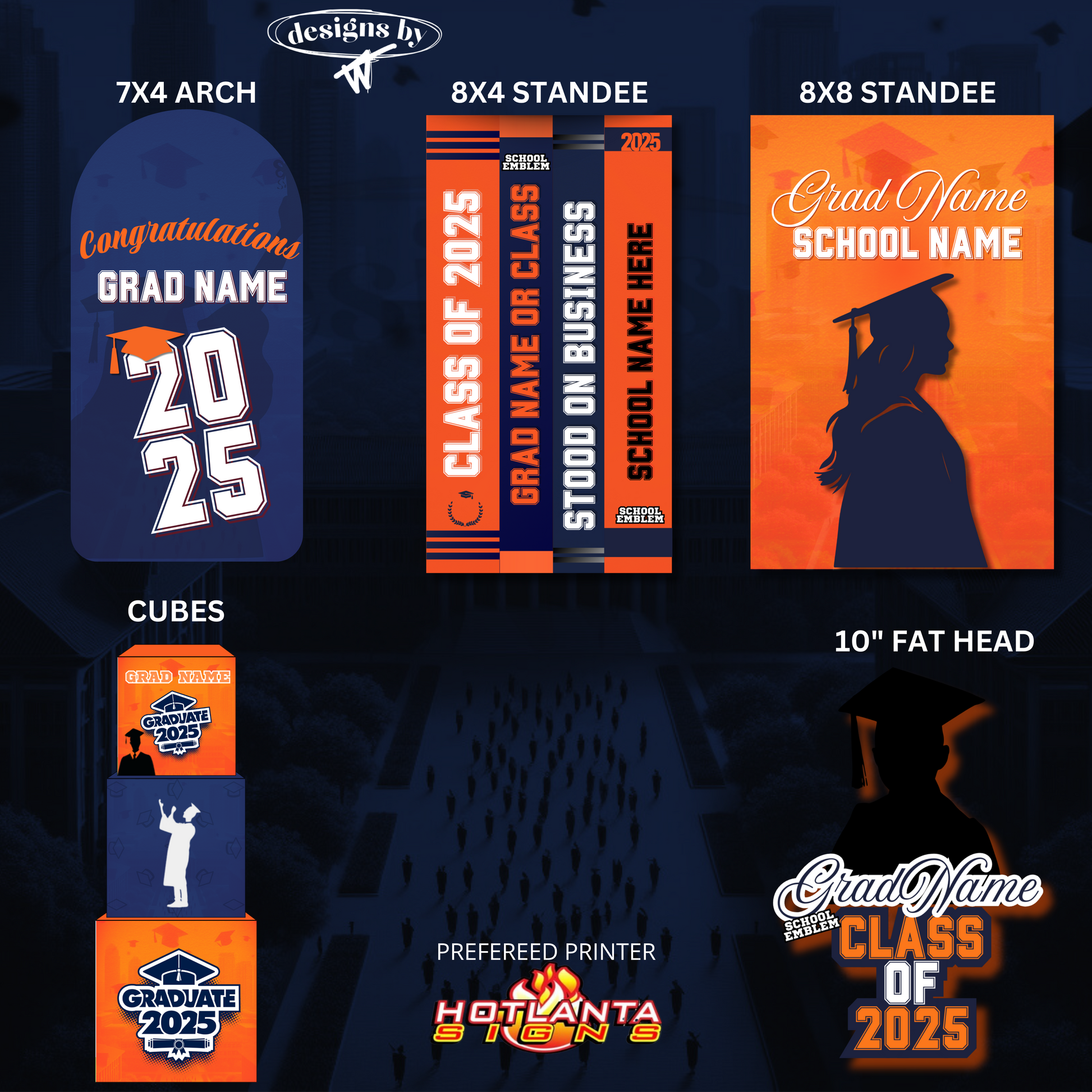 orange/blue-graduation party props 